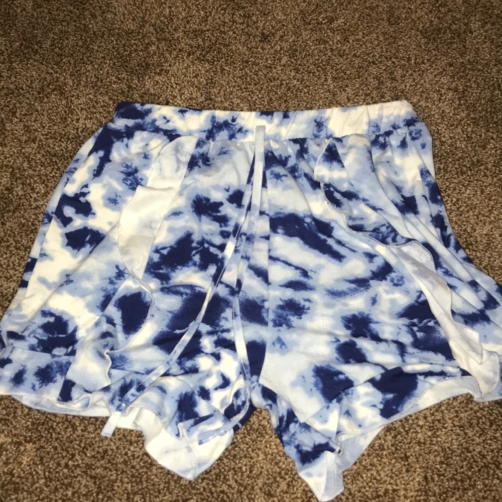 blue and white comfy shorts